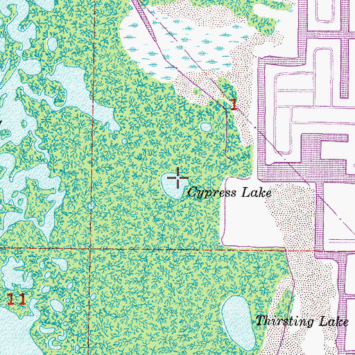 Topographic Map of Cypress Lake, FL