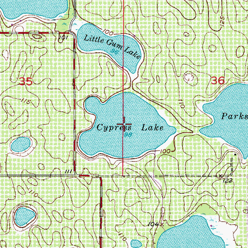 Topographic Map of Cypress Lake, FL