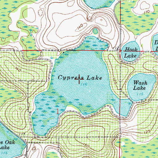Topographic Map of Cypress Lake, FL