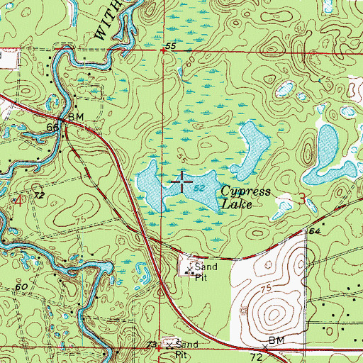 Topographic Map of Cypress Lake, FL