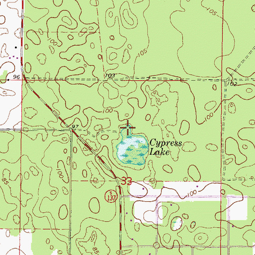 Topographic Map of Cypress Lake, FL