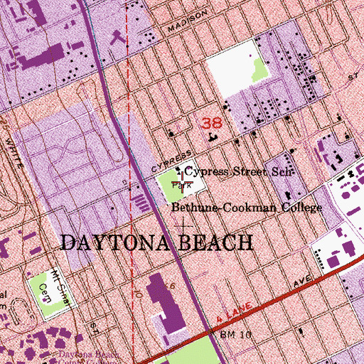 Topographic Map of Cypress Park, FL