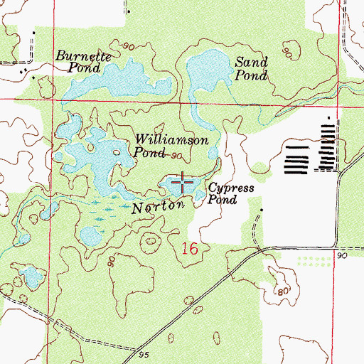 Topographic Map of Cypress Pond, FL