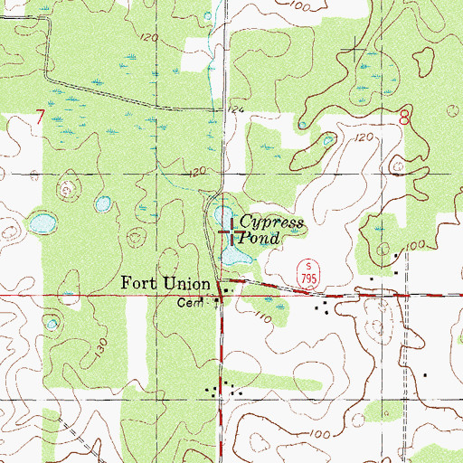 Topographic Map of Cypress Pond, FL