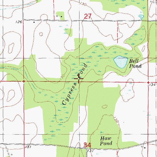 Topographic Map of Cypress Pond, FL