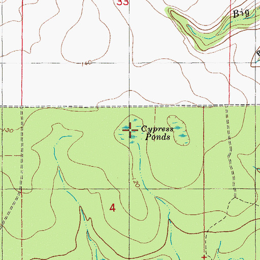 Topographic Map of Cypress Pond, FL