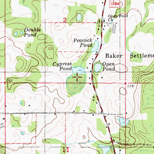 Topographic Map of Cypress Pond, FL