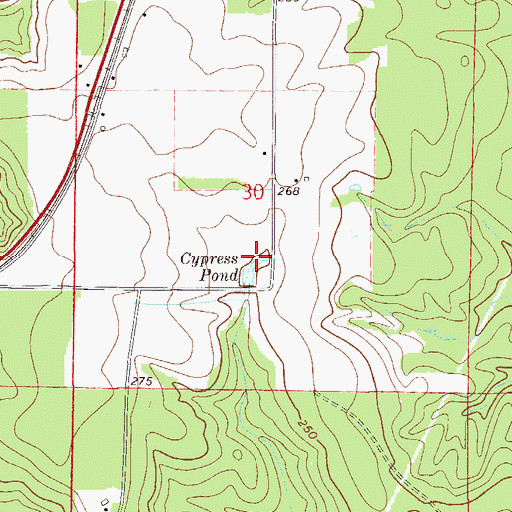 Topographic Map of Cypress Pond, FL
