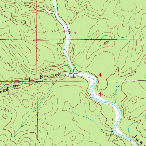 Topographic Map of Cypress Pond Branch, FL