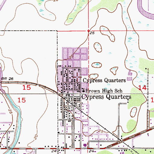 Topographic Map of Cypress Quarters, FL