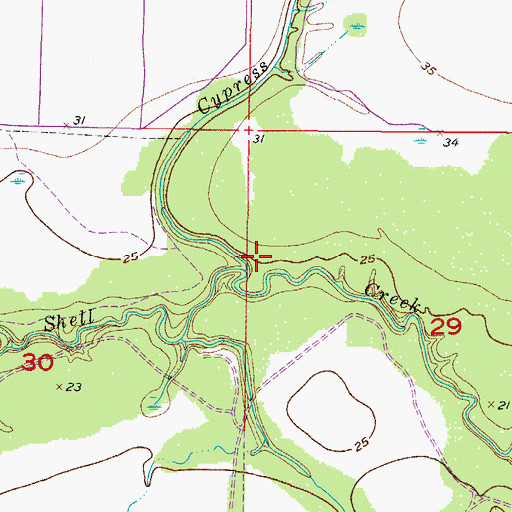 Topographic Map of Cypress Slough, FL