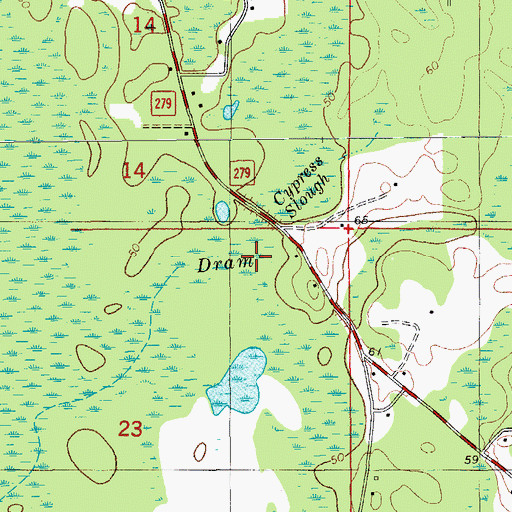 Topographic Map of Cypress Slough, FL
