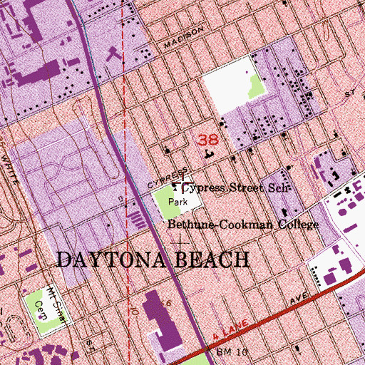 Topographic Map of Cypress Street School, FL