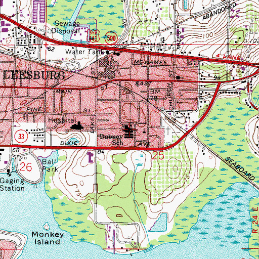 Topographic Map of Dabney Elementary School, FL