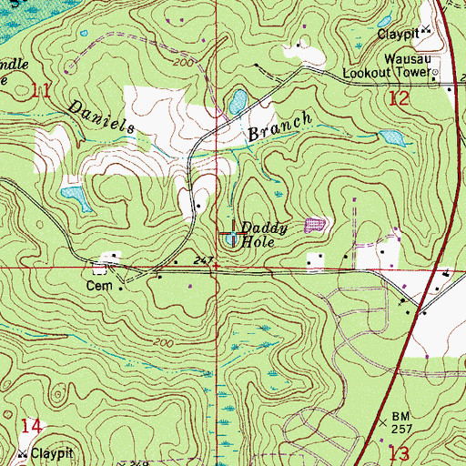Topographic Map of Daddy Hole, FL