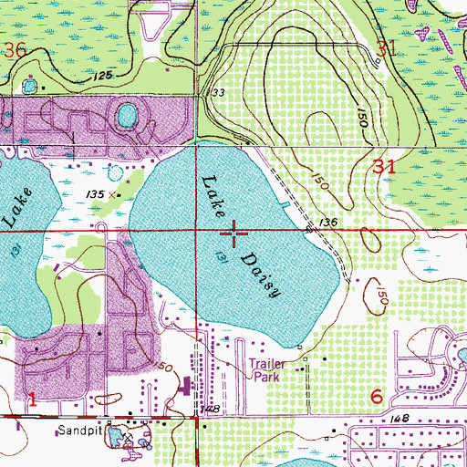 Topographic Map of Lake Daisy, FL