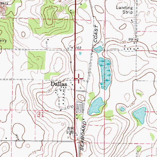 Topographic Map of Dallas, FL
