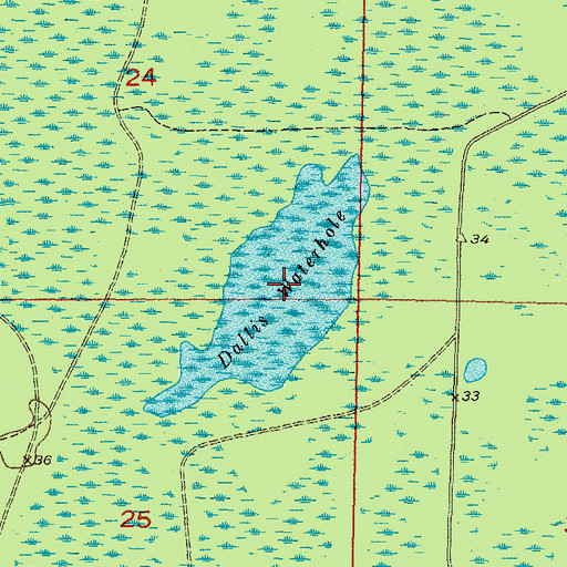 Topographic Map of Dallis Waterhole, FL