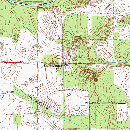 Topographic Map of Damascus Church (historical), FL