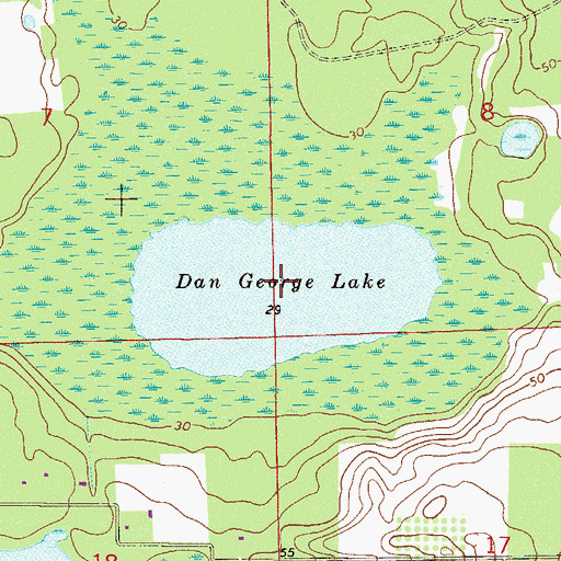 Topographic Map of Dan George Lake, FL