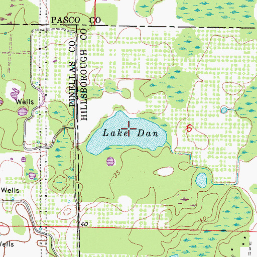 Topographic Map of Lake Dan, FL