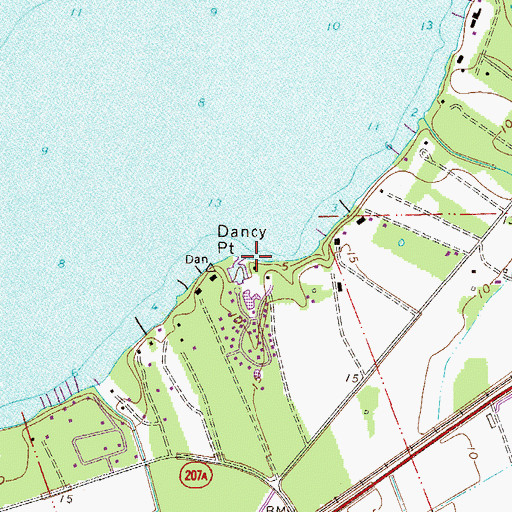 Topographic Map of Dancy Point, FL