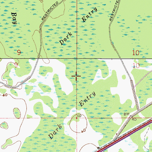 Topographic Map of Dark Entry, FL