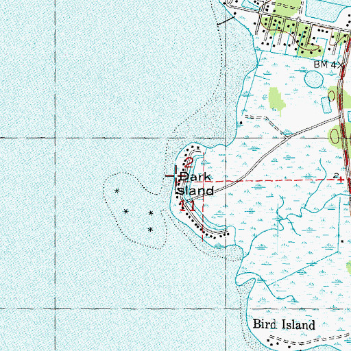 Topographic Map of Dark Island, FL