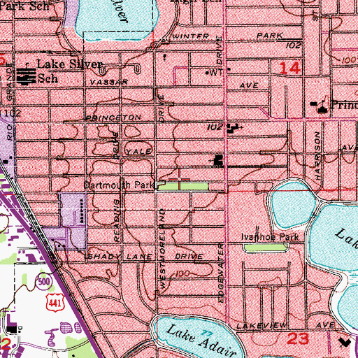 Topographic Map of Dartmouth Park, FL
