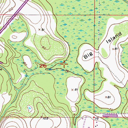 Topographic Map of Davenport Creek, FL