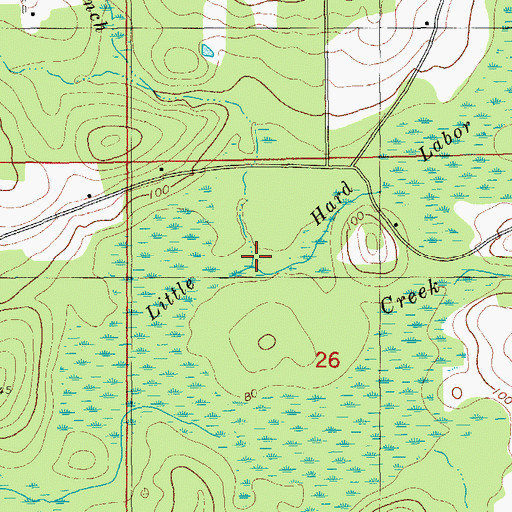 Topographic Map of Davis Branch, FL