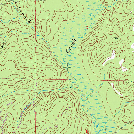 Topographic Map of Davis Branch, FL