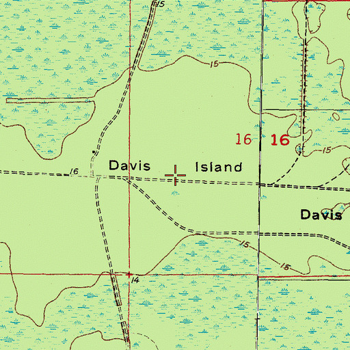 Topographic Map of Davis Island, FL
