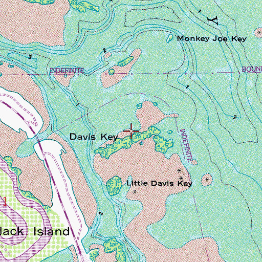 Topographic Map of Davis Key, FL