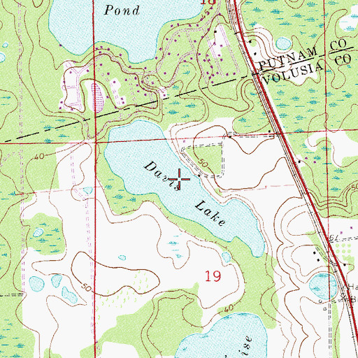 Topographic Map of Davis Lake, FL