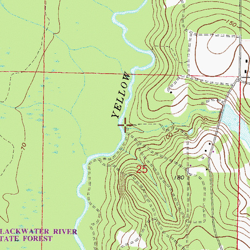 Topographic Map of Davis Mill Creek, FL