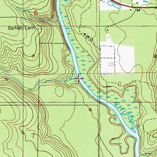 Topographic Map of Davis Mill Creek, FL