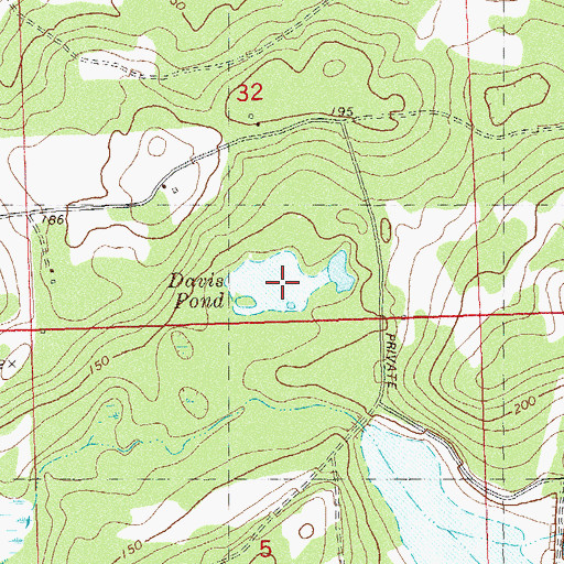 Topographic Map of Davis Pond, FL