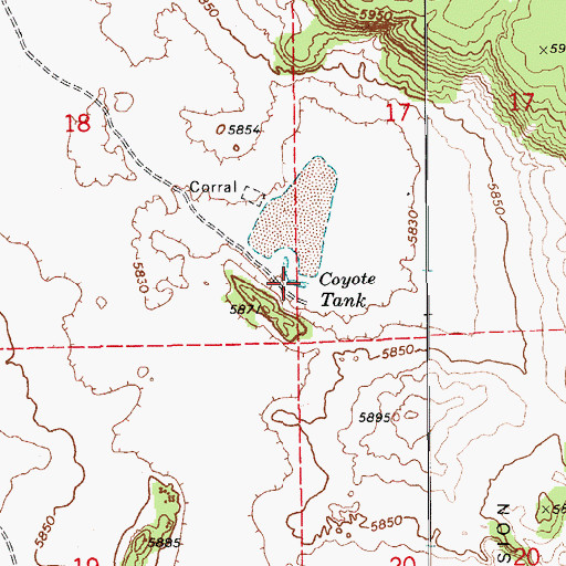 Topographic Map of Coyote Tank, AZ