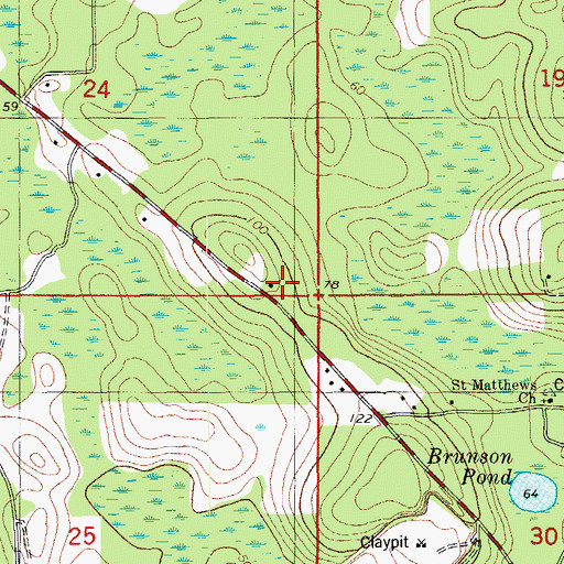 Topographic Map of Davis School, FL