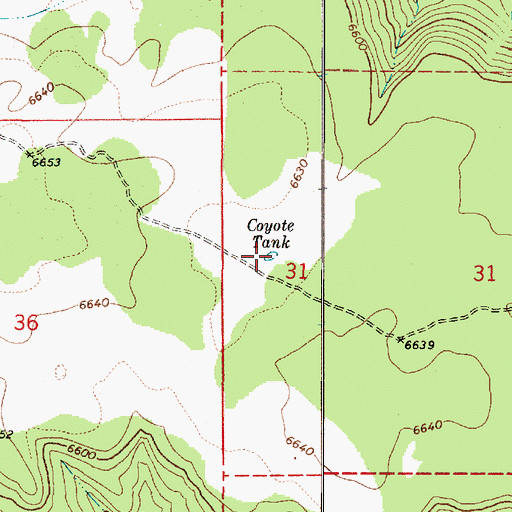 Topographic Map of Coyote Tank, AZ