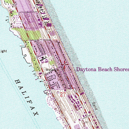 Topographic Map of Daytona Beach Shores, FL