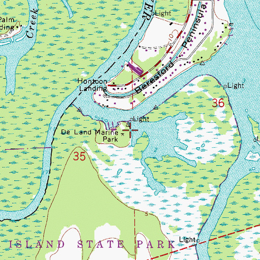 Topographic Map of De Land Marine Park, FL