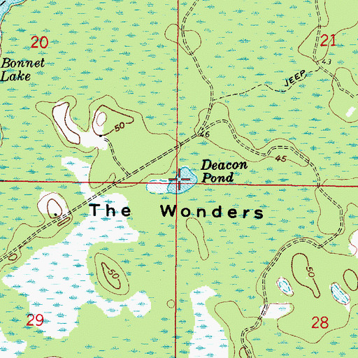 Topographic Map of Deacon Pond, FL