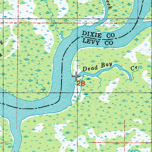 Topographic Map of Dead Boy Creek, FL