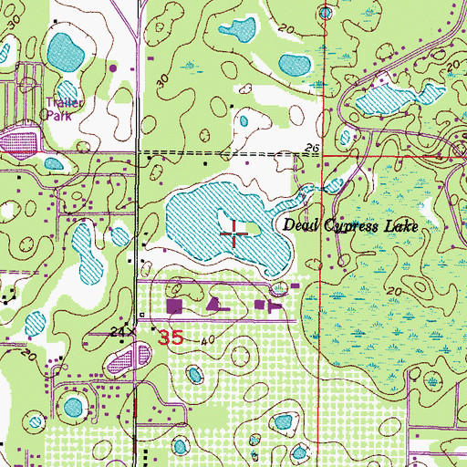 Topographic Map of Dead Cypress Lake, FL
