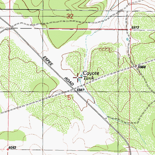 Topographic Map of Coyote Tank, AZ