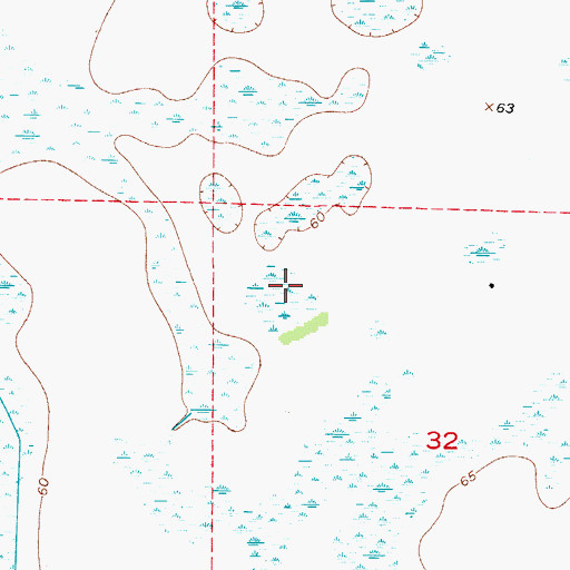 Topographic Map of Dead Pine Island Marsh, FL