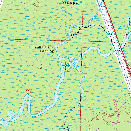 Topographic Map of Dead River, FL