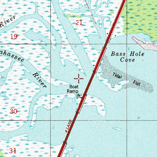 Topographic Map of Dead River, FL